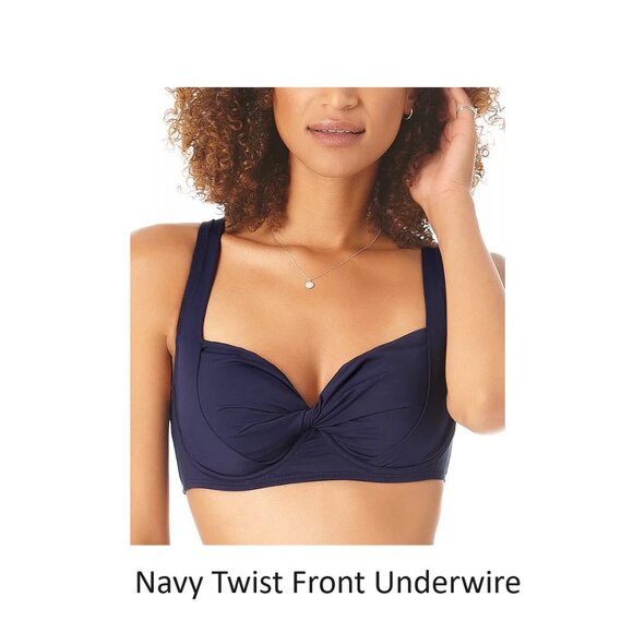 NWT Anne Cole Women's Assorted Bikini Top Multicolor Size XS-18W $80 12HL248 - Picture 2 of 10